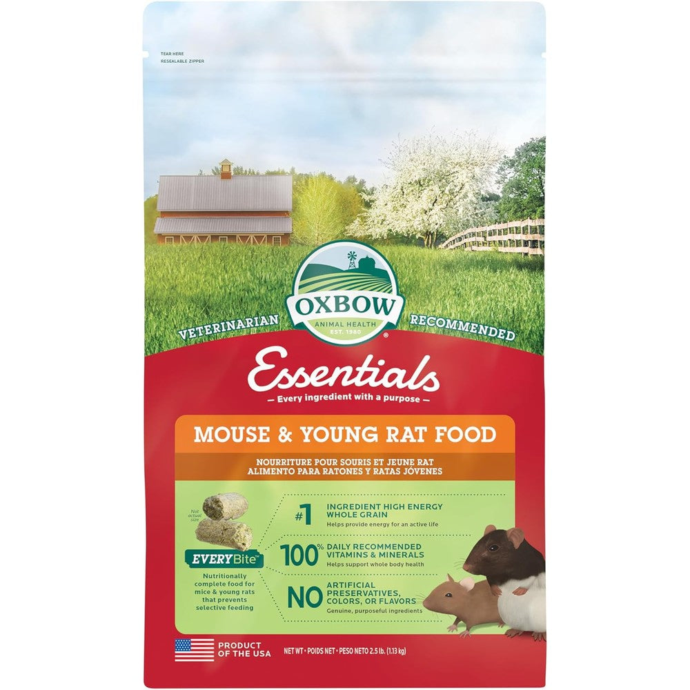 Oxbow Essentials Mouse And Young Rat Natural Pet Food Pellets 2.5 Pound Bag