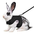 Youalso Black Bunny Harness And Leash Set Escape Proof Small Animal Vest Clothes For Young Rabbits Ferrets And Guinea Pigs Size Medium