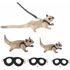 Manon Rosa Sugar Glider Harness And Leash Set Escape Proof Adjustable 3 Piece Vest For Small Animals Like Squirrels Rats Mice Hamsters Black - Image 1