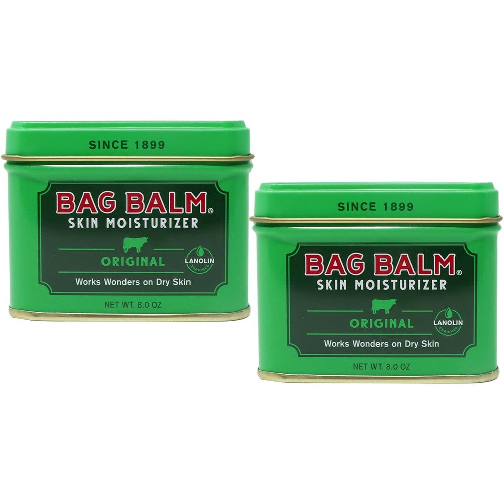 Bag Balm Vermont's Original Pet Paw And Skin Balm Moisturizing Salve For Dry Cracked Paws Noses And Rough Skin Eight Ounce Two Pack