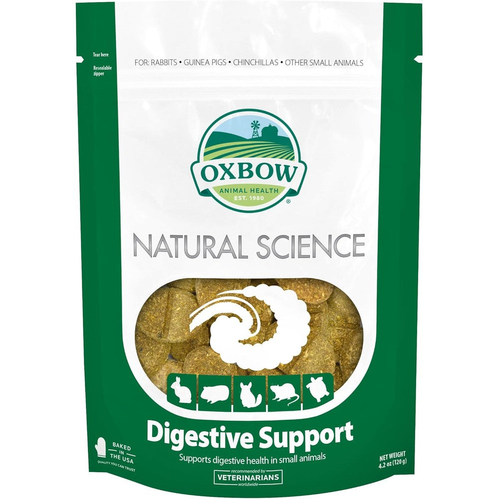 Oxbow Natural Science Digestive Support High Fiber Supplement For Small Animals Sixty Count Four Point Two Ounces Bag