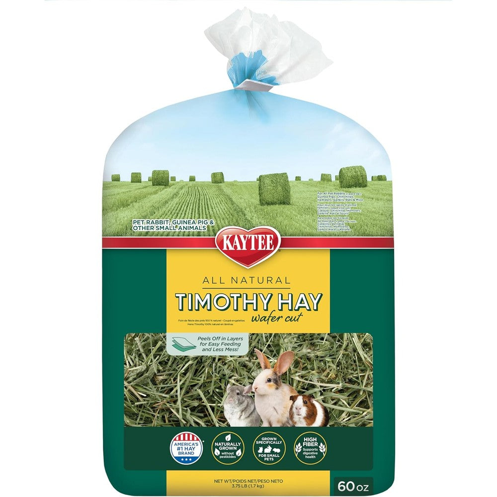 Kaytee Wafer Cut All Natural Timothy Hay For Pet Guinea Pigs Rabbits And Small Animals Premium High Fiber Diet 60 Ounce