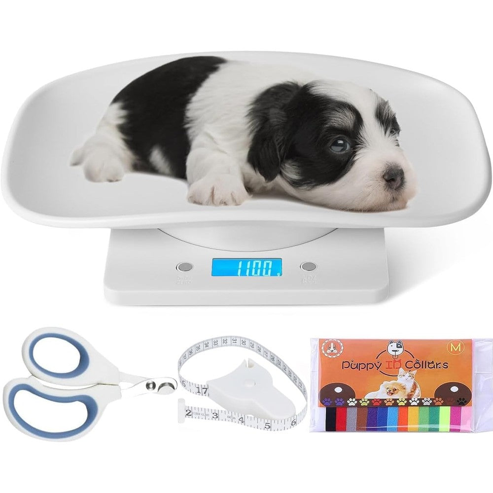 YTCYKJ Digital Pet Scale Multi Function LCD Electronic Scale With Whelping Tray For Newborn Puppies Kittens And Small Animals White Thirty Three Pound - Image 1
