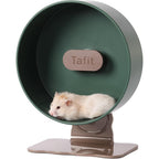 Tafit Quiet Hamster Wheel 10.2 Inch Dual Bearings Silent Small Animals Running Exercise Wheel Height Adjustable Avocado Green For Syrian Hamsters