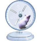 lazYYzal Silent Hamster Wheel Super Quiet Small Animal Exercise Wheels Accessories With Adjustable Stand For Hamsters And Mice White Seven Inch