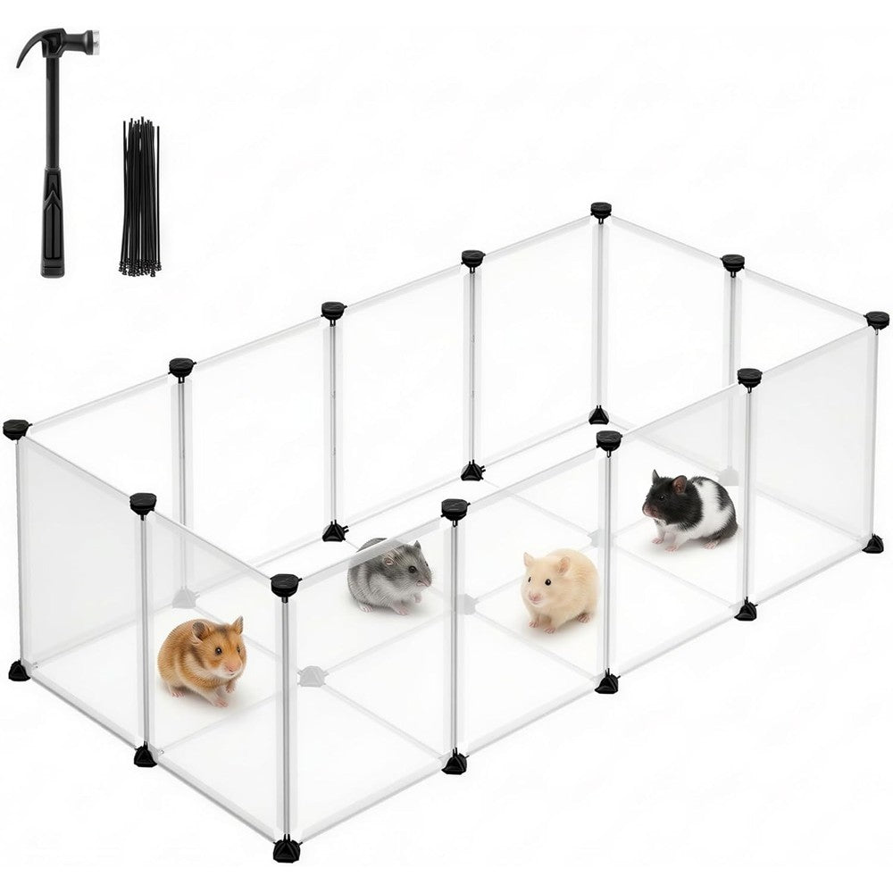 Songmics pet playpen front view with floor
