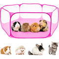 Rypet guinea pig playpen front view showing pink breathable mesh design