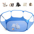 Casifor guinea pig cage front view showing blue mesh playpen design