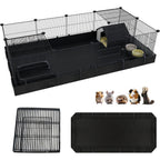 Xymoso DIY Guinea Pig Cages with Waterproof Canvas Bottom,16 Panels Small Animal Cage Pet Playpen with Door for Bunny Turtle Hedgehog,Indoor Metal Wire Yard Fence Outdoor