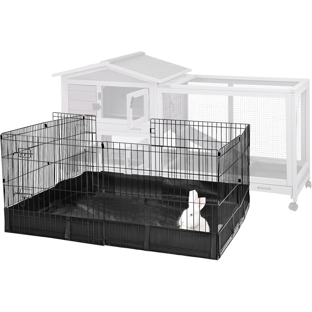 Aivituvin rabbit playpen front view with waterproof liner