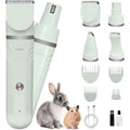Lyrzzey Guinea Pig And Rabbit Grooming Kit Two In One Cordless Hair Clipper And Electric Nail Grinder For Small Animals Low Noise Rechargeable Green