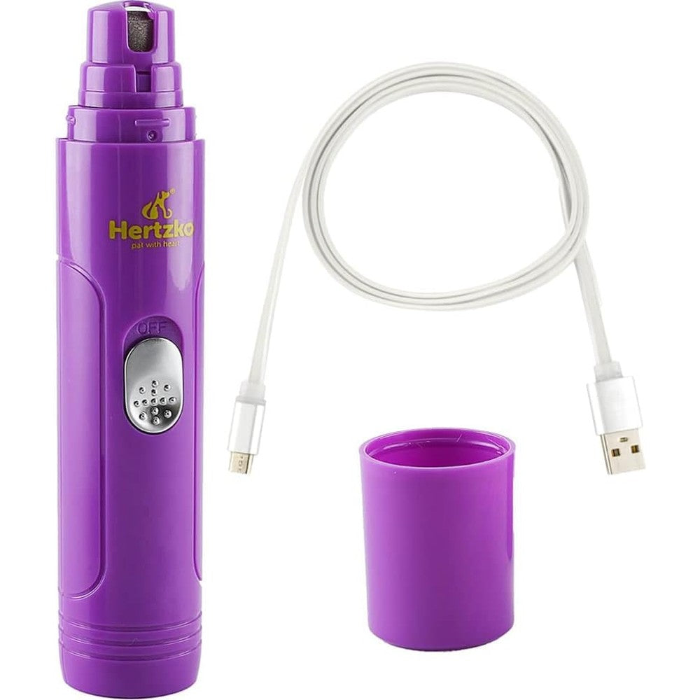 Hertzko Electric Pet Nail Grinder Rechargeable Pet Trimmer With Diamond Stone Bit For Dogs Cats And Rabbits