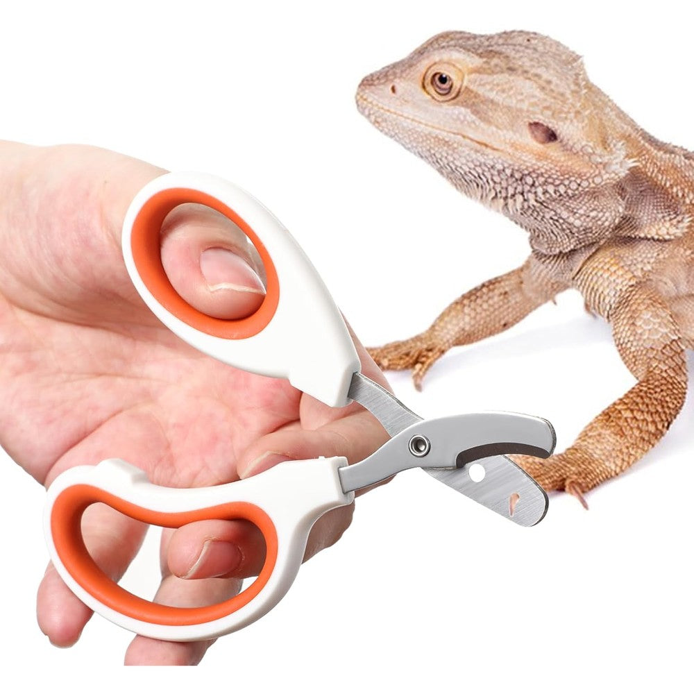 Vin Beauty Bearded Dragon Nail Clippers Stainless Steel Lizard Scissors For Small Reptiles Turtles Chameleons Iguanas And Hedgehogs Orange Pack Of One