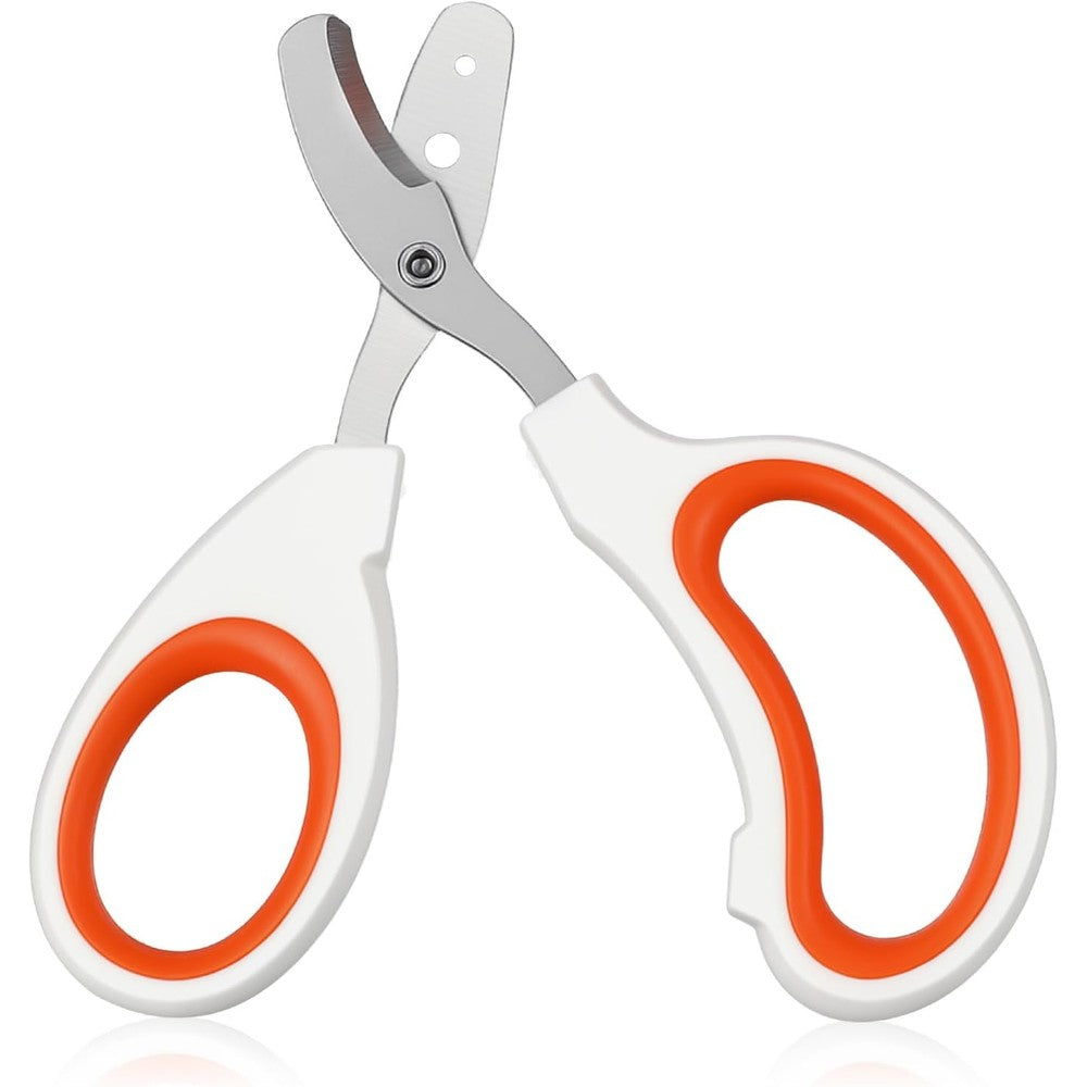 Sorcristy Reptile And Bearded Dragon Nail Clippers With Stainless Steel Safety Guard Blades For Small Pet Grooming Orange And White One Size