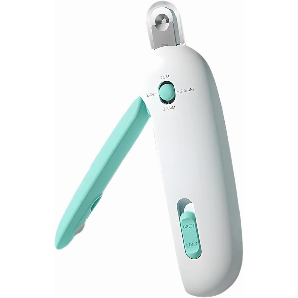 IFIAM Adjustable Cat Nail Clipper And Trimmer With Four Aperture Sizes And Hidden Nail File For Kittens Rabbits And Small Animals Blue