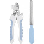 Petstreet Cat Nail Clipper 2 Pieces Set With Nail File Small Blue Wave Handle Trimmer For Dogs Cats And Small Pets Professional Routine Grooming