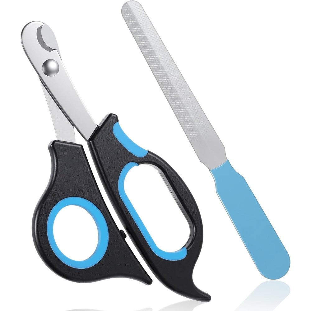 Yuanan Bearded Dragon Nail Clippers Stainless Steel Professional Small Animal Claw Trimmer With Safety Guard And Nail File Blue Black Two Piece Set