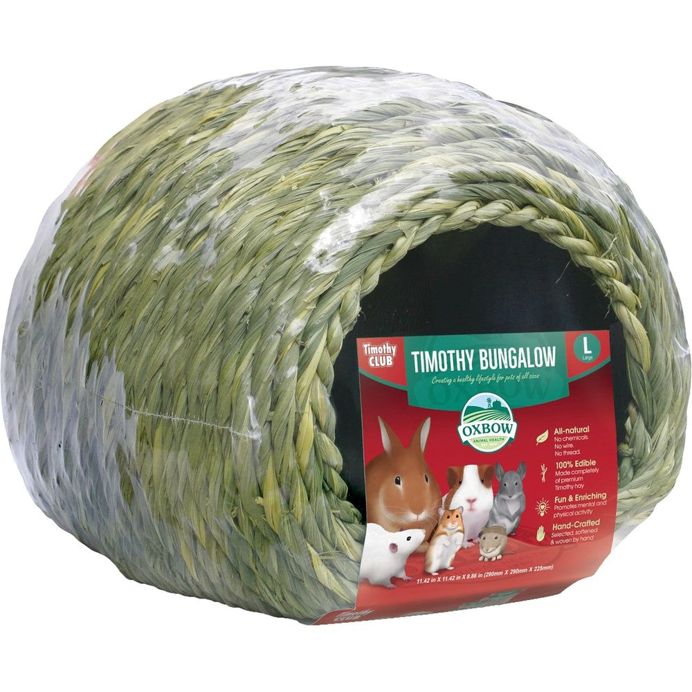 Oxbow Timothy Hay Bungalow Rabbit And Guinea Pig Hideout Large Hand Woven Edible Bunny House For Small Pets