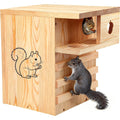 Large Squirrel House for Outside with Predator Guard, Squirrel Nesting Box with Exterior Porch, Easy Assemble Wooden Squirrel Boxes, Suitable for Gray Squirrels, Fox Squirrels, Red and Chipmunks