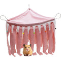 Guinea Pig Hideout,Pets Forest Cage Corner Hideout,Cage Accessories for Guinea Pig, Bunny, Chinchilla, Hamster, Rabbit and Other Small Pets, No Metal Fences (Pink,Medium)