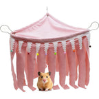 Guinea Pig Hideout,Pets Forest Cage Corner Hideout,Cage Accessories for Guinea Pig, Bunny, Chinchilla, Hamster, Rabbit and Other Small Pets, No Metal Fences (Pink,Medium)