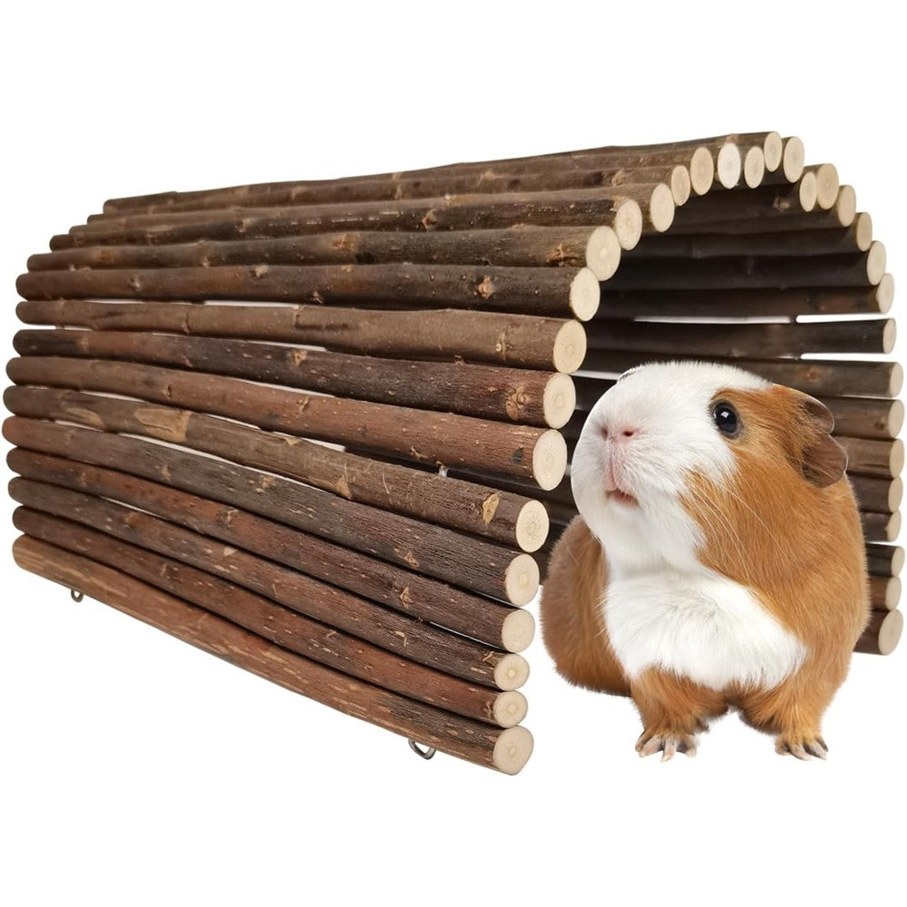 Guinea Pig Hideout Rabbit Hide Rat Cage Accessories Extra Large Wooden Tunnel Hut Hideaway for Pig Hideout Tortoise Hedgehog Ferret and Chinchilla