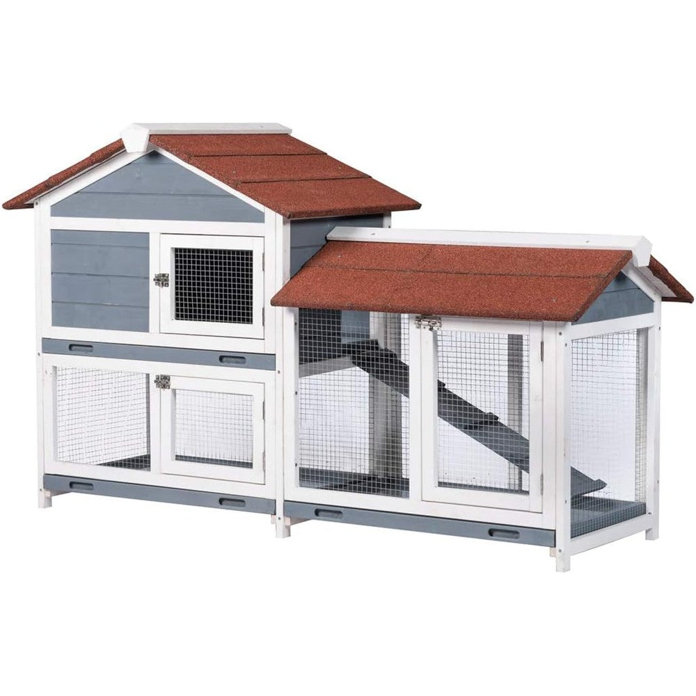 Good Life USA wooden rabbit hutch front view