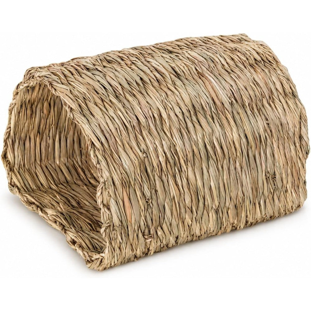 PEMAR Natural Seagrass Bunny Tunnel - Handwoven Rabbit Hideaway & Edible Grass House - Safe Chew Toy, Bed for Guinea Pigs, Chinchillas, Rats & Indoor Bunnies - Small Animal Enrichment (9x8.3x6.3")