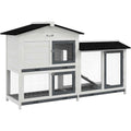 PawHut 62 inch rabbit hutch front view
