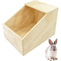 Wooden Rabbit Nesting Box, Small Animal Hutch Hideout, Breeding Shelter & Burrow Den Alternative for Rabbits, Guinea Pigs, Chinchillas or Other Small Pets(16x11x11 in)