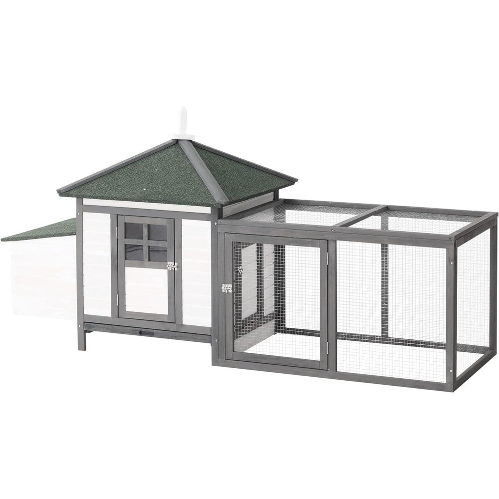 PawHut 77 Inch Wooden Chicken Coop front view