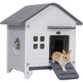 Rockever Plastic Rabbit Cage Outdoor Indoor, Waterproof Rabbit Hutch-Leak-Proof Pull-Out Tray&Chew-Proof, Bunny Cage Guinea Pig Cages, Easy-Clean & Ideal for Small Animal