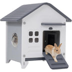 Rockever Plastic Rabbit Cage Outdoor Indoor, Waterproof Rabbit Hutch-Leak-Proof Pull-Out Tray&Chew-Proof, Bunny Cage Guinea Pig Cages, Easy-Clean & Ideal for Small Animal