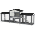 PawHut wooden rabbit hutch front view