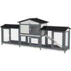 PawHut wooden rabbit hutch front view
