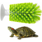 Nilioerup Turtle Scrub Brush and Shell Back Scratching Cleaning Tool with Suction Cup Base for In Tank Aquatic Tortoise Exfoliation Green Color 1 P...