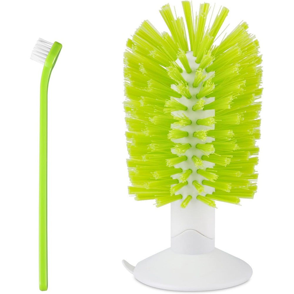 Gosknor Two Piece Turtle Shell Brush Set With Suction Cup Base For Aquatic Tortoise Shell Cleaning And Exfoliating Green And White
