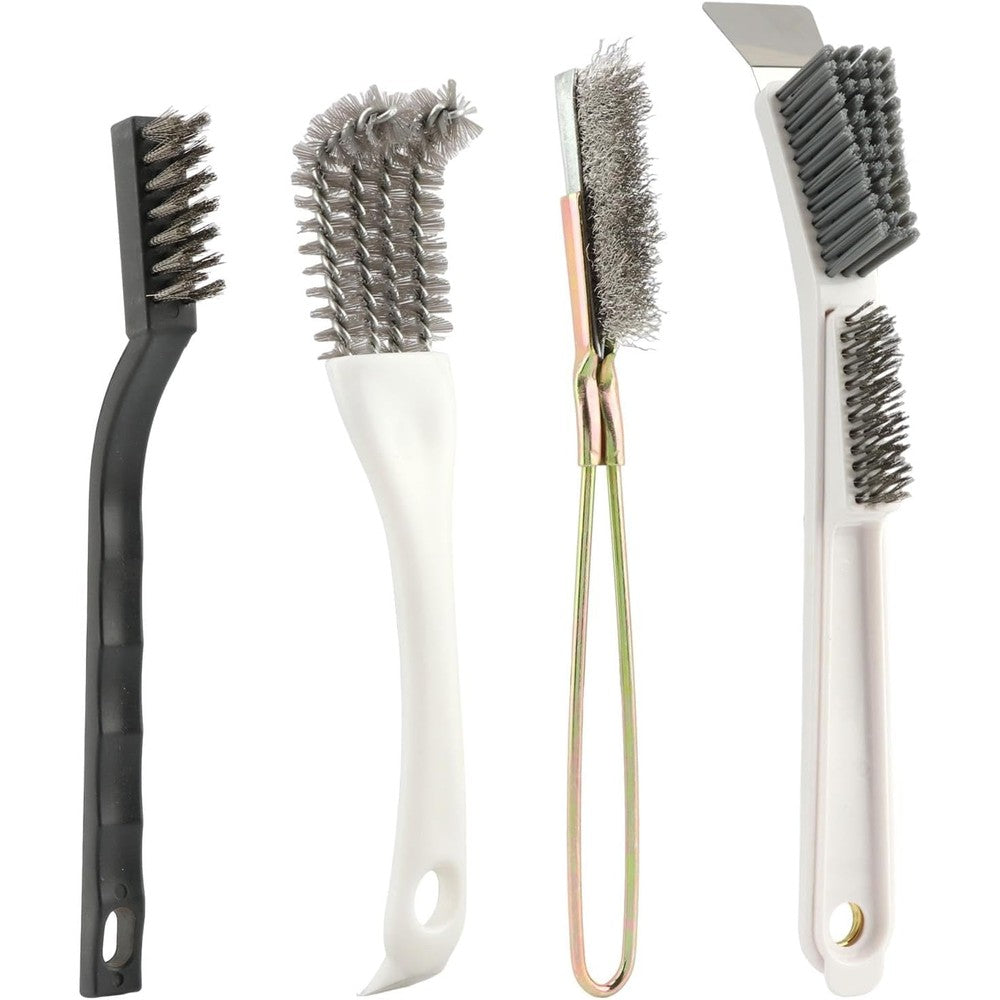 Teaaha Bird Cage Cleaning Brush Kit Four Piece Multi Function Bird Perch Set With Mesh Brush And Three In One Wire Brush