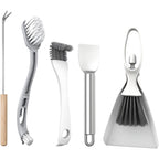 Sienle Five Piece Bird Cage Cleaning Brush Tool Set And Pet Habitat Cleaner Kit For Birds Rabbits And Hamsters Gray And White