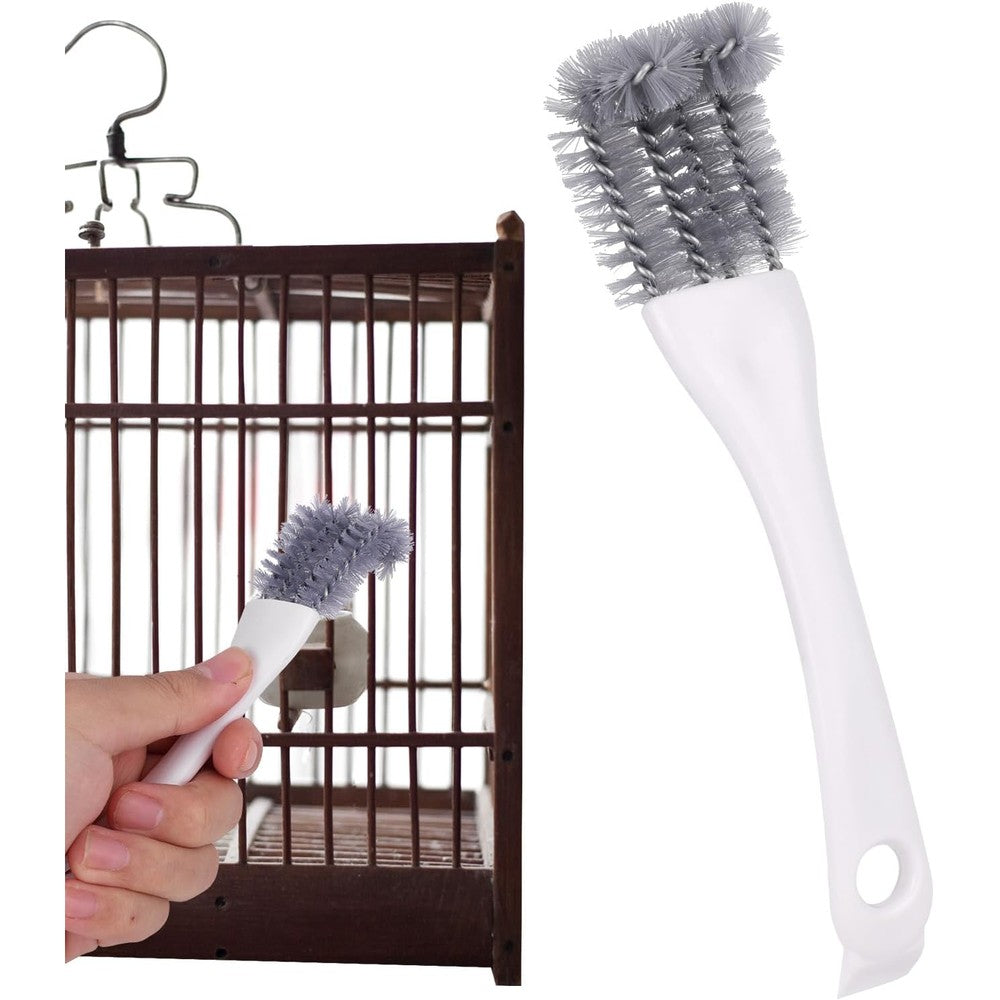 Penitue Bird Cage Cleaning Brush With Long Handle Durable Bird Droppings Remover Tool And Wire Cage Scraper Accessories For Pet Parrot Perches Whit...