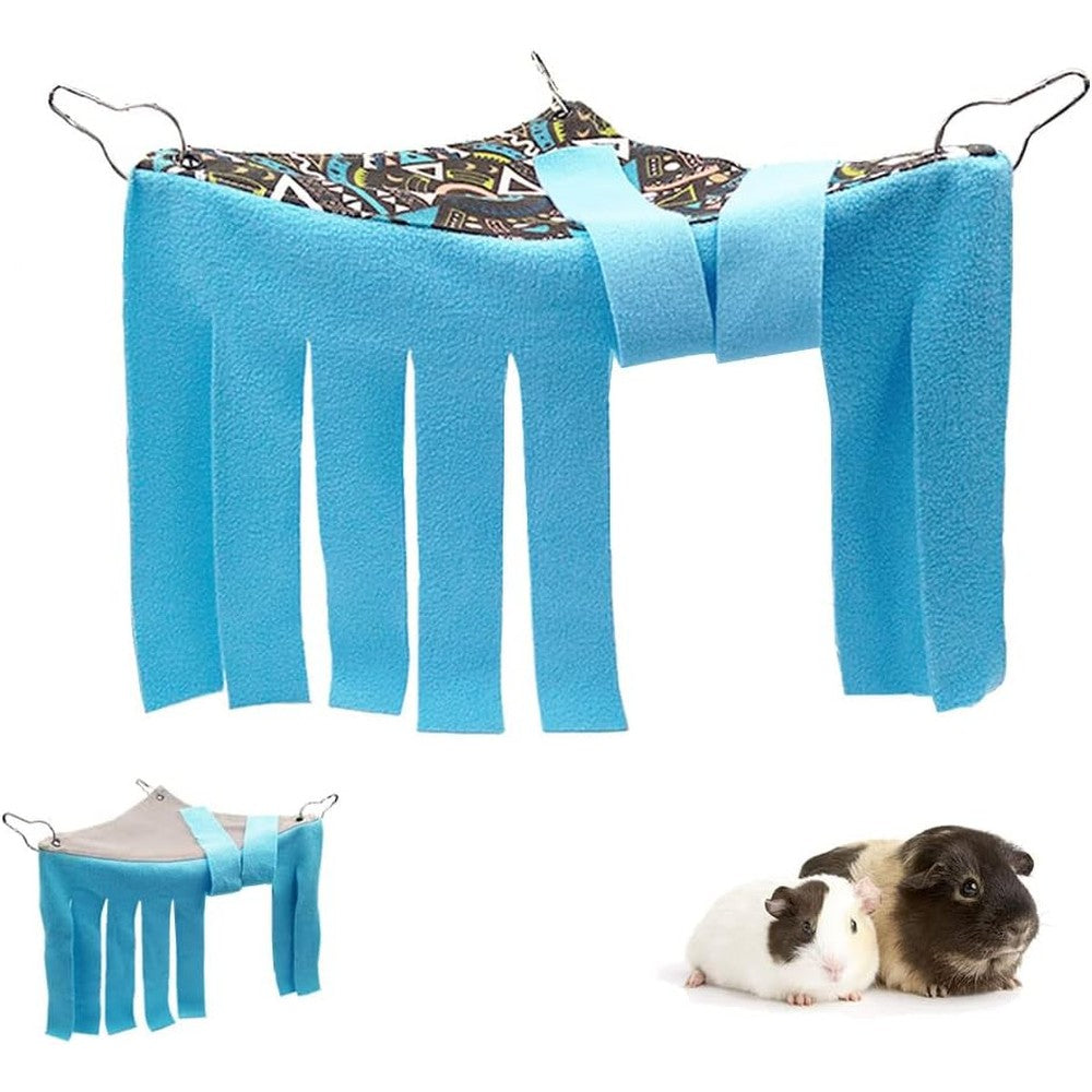 Rioussi guinea pig hideout front view in blue triangle design