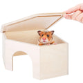 Niteangel birch chamber-maze hamster hideout front view woodland habitat decor