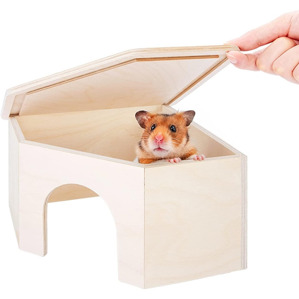 Niteangel birch chamber-maze hamster hideout front view woodland habitat decor