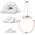Jumping Spider Enclosure Accessories Kit 5 PCS - Include Cloud Platforms with Magnetic Mounting for Climbing, Feeding and Decorating, Natural Jumping Spider Rope Bridge Swings for Medium Spider Tanks