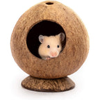 Andwe coconut hut hamster house front view with circular entrance