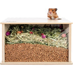 Niteangel Visible Hamster Digging Box for Syrian Dwarf Roborovski Campbell Hamsters Gerbils Mice Lemmings Degus or Other Small-Sized Pets (Burlywood)