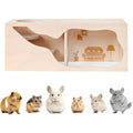 Marchul Magnetic Hamster Hideout Wooden House Chamber for Small Animals Pets Tunnel Exploring Toys for Dwarf Hamsters, Syrian, Gerbils, Hedgehogs, Rats, Mice (Living Room)