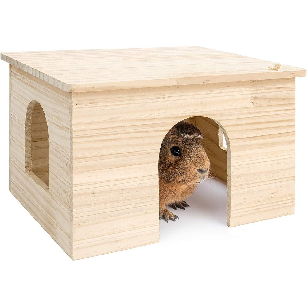 Niteangel Wood House with Window front view for small animals