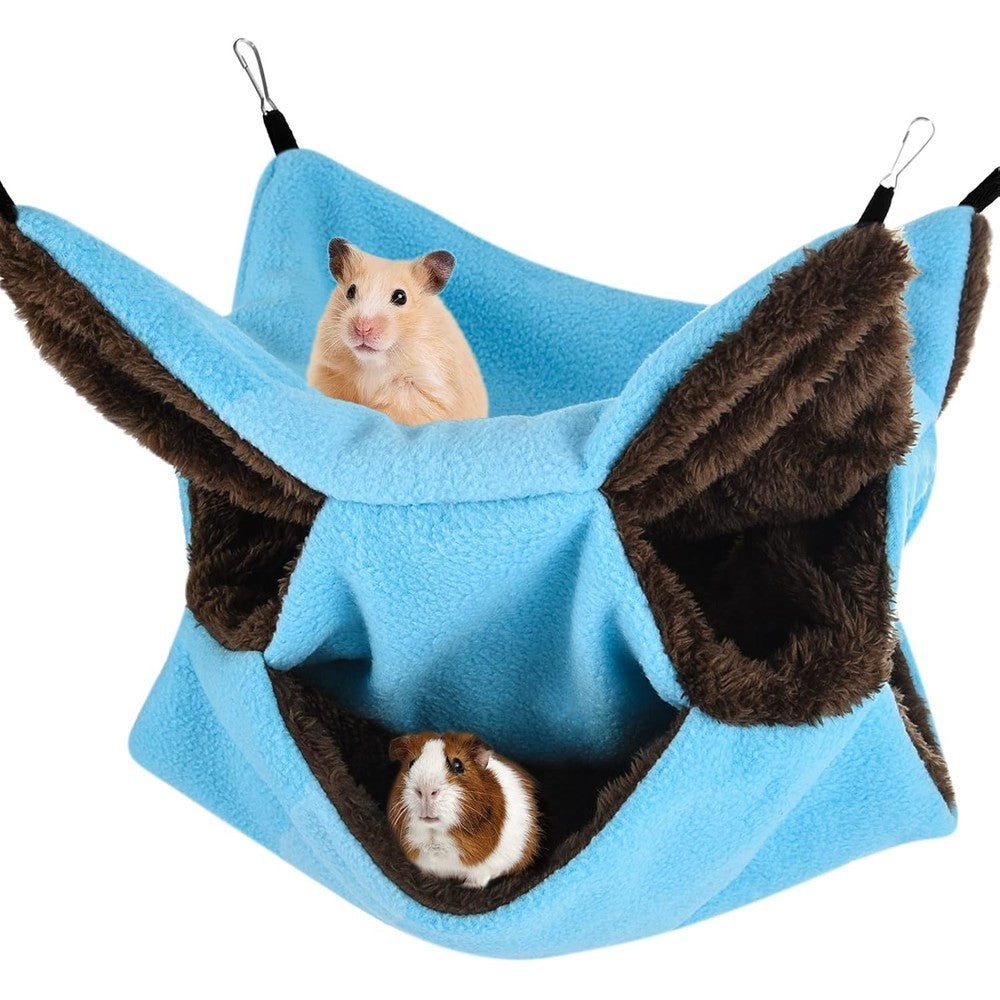 Xinrui 3 Tier Pet Hanging Hammock For Small Animals Guinea Pig Ferret Rat Cage Accessories 13.8 X 13.8 Inches Soft Arctic Fleece And Linen - Image 1