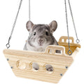 Faleshos Natural Wood Chinchilla Toy Hammock For Cage Swing Hanging Bed Wooden Toys And Cage Accessories Hut Ledges For Indoor Habitat Enrichment